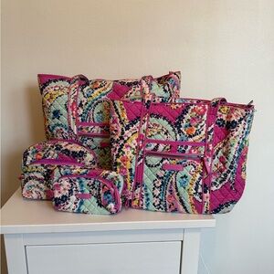 Vera Bradley Wildflower Paisley Quilted Tote Set